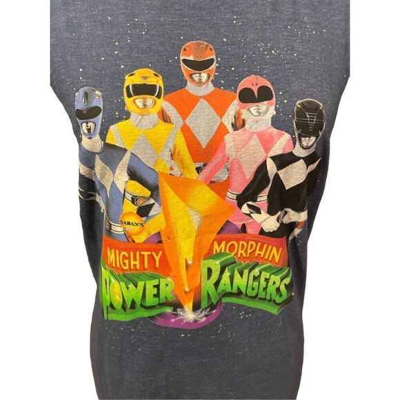 Power Rangers Graphic T-shirt Short Sleeve Tee Mighty Morphin Gray Small (Junior - Picture 6 of 7